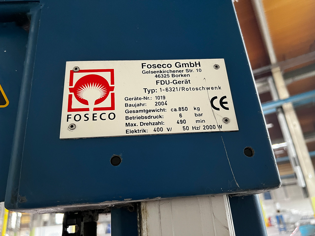 Foseco Rotoschwenk 1-6321 Degasierungsanlage ZU2237, gebraucht