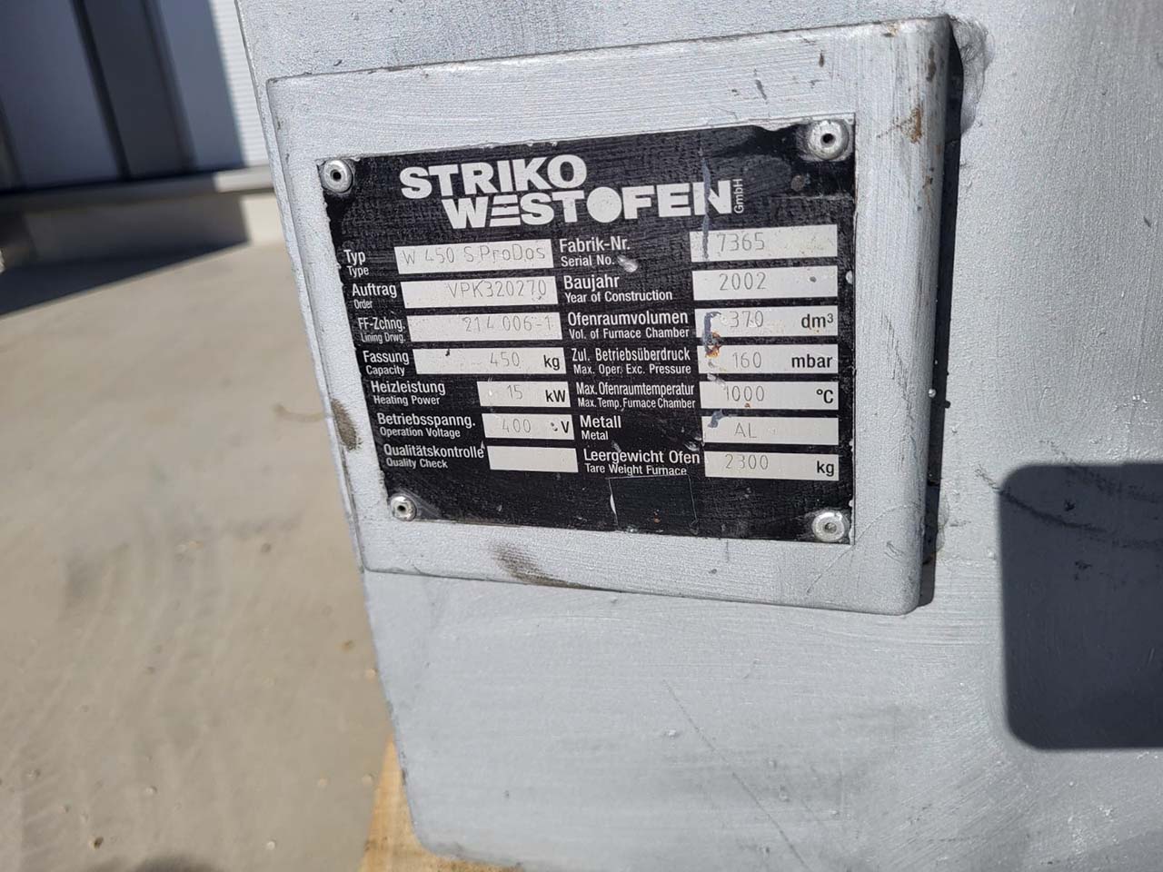 StrikoWestofen W 450 S ProDos DCP Dosierofen O1816, gebraucht StrikoWestofen W 450 S ProDos DCP Dosierofen O1816, gebraucht