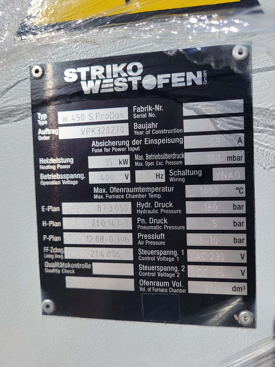 StrikoWestofen W 450 S ProDos DCP Dosierofen O1816, gebraucht StrikoWestofen W 450 S ProDos DCP Dosierofen O1816, gebraucht