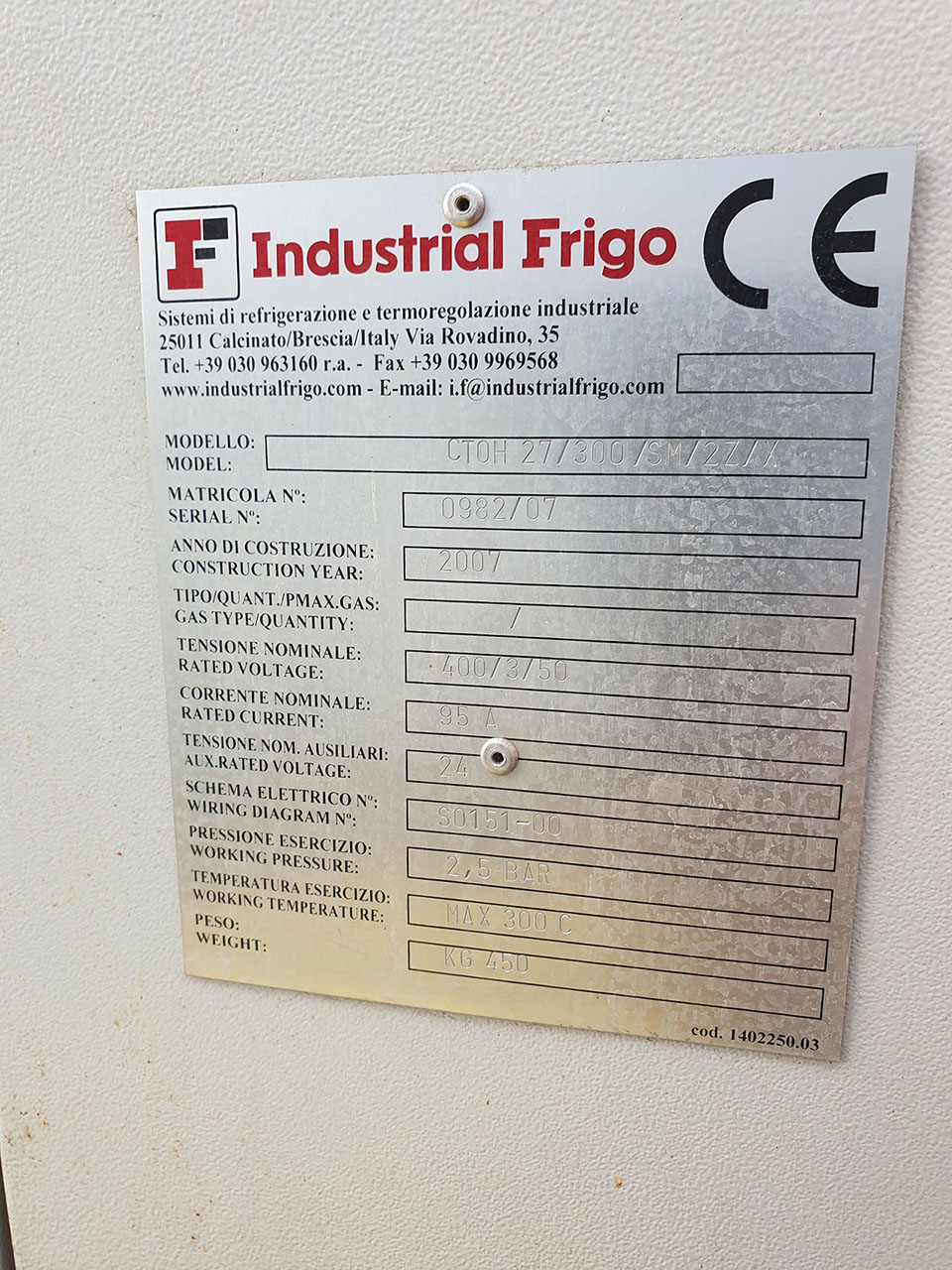 Industrial Frigo CTOH 27/300/SM/2Z/X Öl Kühlgerät ZU2087
