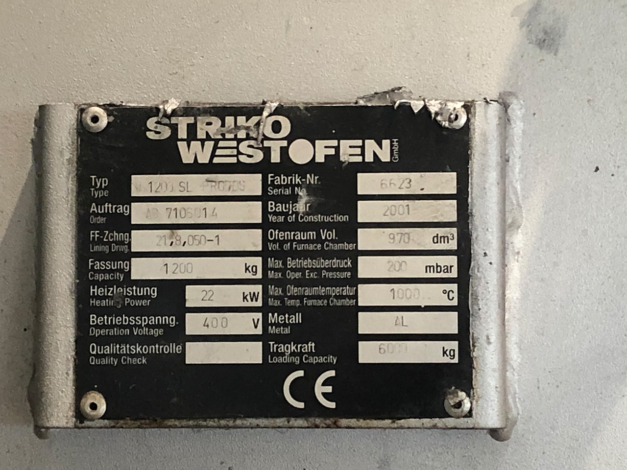 StrikoWestofen W 1200 SL ProDos DPC Dosierofen O1814, gebraucht